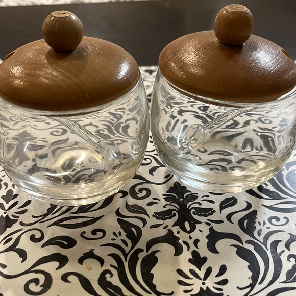 🎉HP🎉Vintage Jam Set Glass & Wood - Picture 8 of 8
